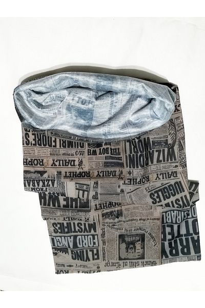 Vwear Newspaper Patterned Biker Neckband Bandana Hair Band