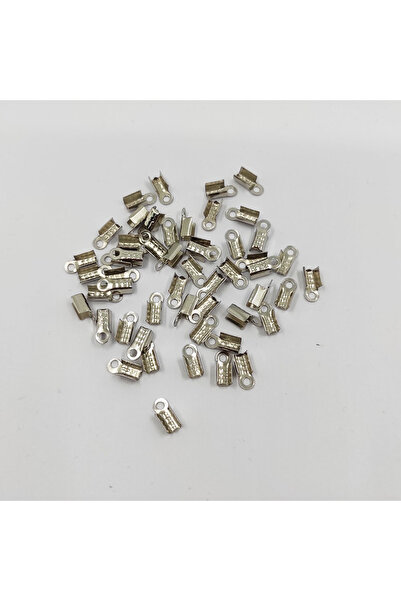ByKolyeucum 20 Adet 9X4 MM Metal Sıkma Düğüm Kapama Kolye Bileklik Takı Klipsi