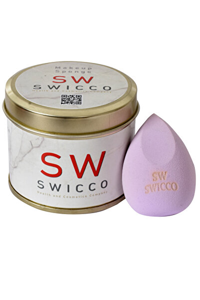 SWİCCO Makyaj Süngeri, Professional Cosmetics Poff Poff Sponge, Lila, Ultra Soft, Özel Kutusunda,