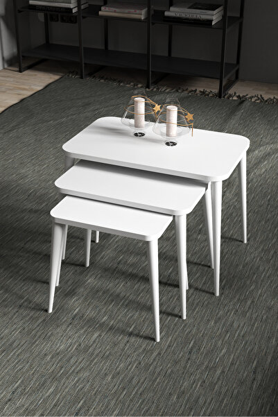 Cosargroup Zigon Sehpa Beyaz 3'lü BXB