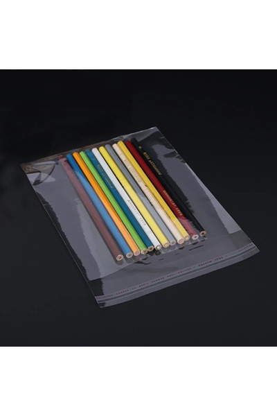 BossPack Şeffaf Bantlı (20x25 Cm) Parlak Jelatin Poşet (100 Adet) - Şeffaf Hediye Poşeti