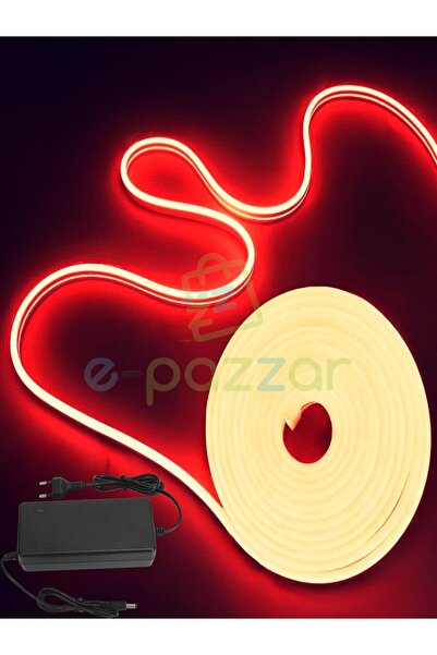 epazzar 5 Metre Esnek Şerit Kırmızı Neon Suya Dayanıklı Led Aydınlatma & 12v ...