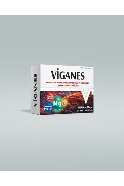 Tedafarma Vi̇ganes Containing Magnesium and Vitamin D3 - Malat Citrate Food Supplement