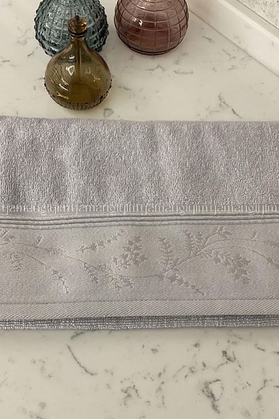 Özdilek Ditsy Hand-Face Towel 2 Pieces - Gray