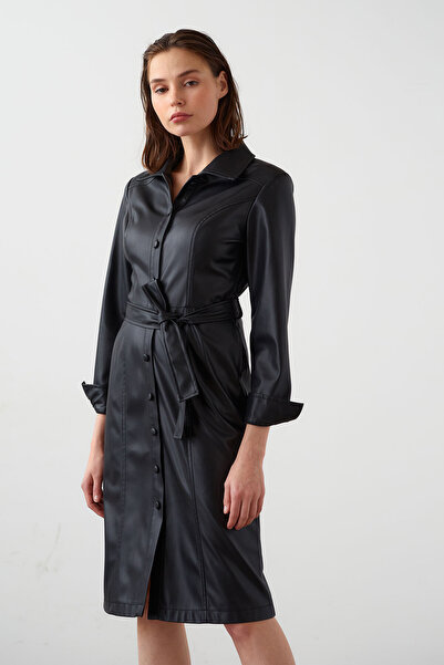 urban focus Leather Shirt Dress