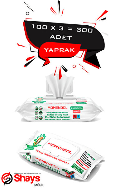 Shays Sağlık Momendol Surface Cleaning Towel 3X100 (300 Sheets)