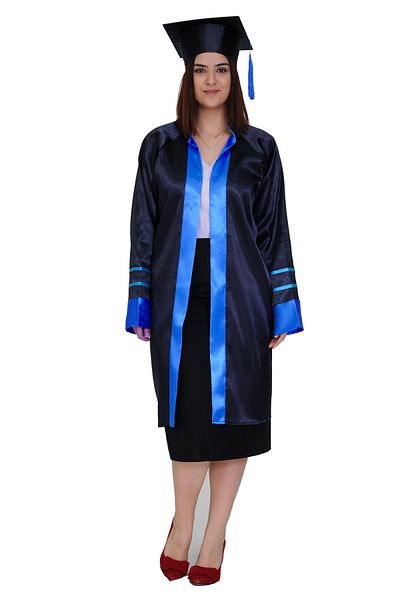 Mezuniyetshop Graduation Cubbesi University Navy Blue Striped