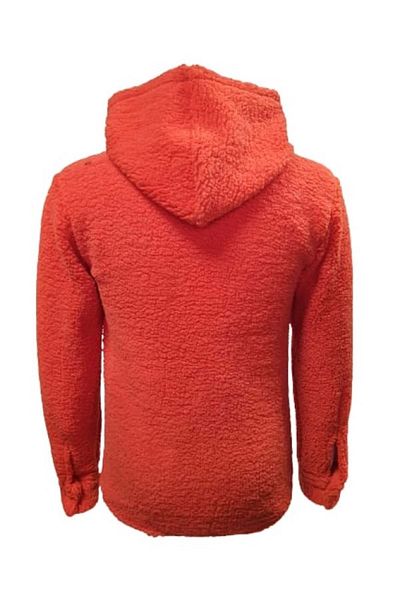 Yegua Y00791 Men's Hooded Lamb Plush Cardigan - Y00791 - Red - ST00791-Red-S
