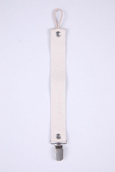 Babyhola Pacifier Strap with Protected Metal Clip 100% Genuine Leather Specially Packaged Gift 1072-1