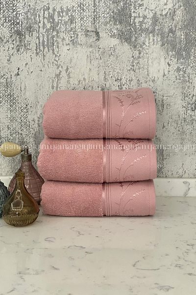 Özdilek Ditsy Hand-face Towel 3 Pieces - pink