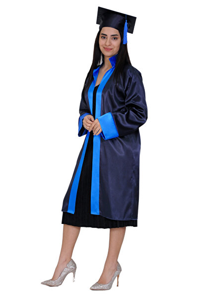 Mezuniyetshop Cübbe Kep ÜNİVERSİTE Lacivert Mavi