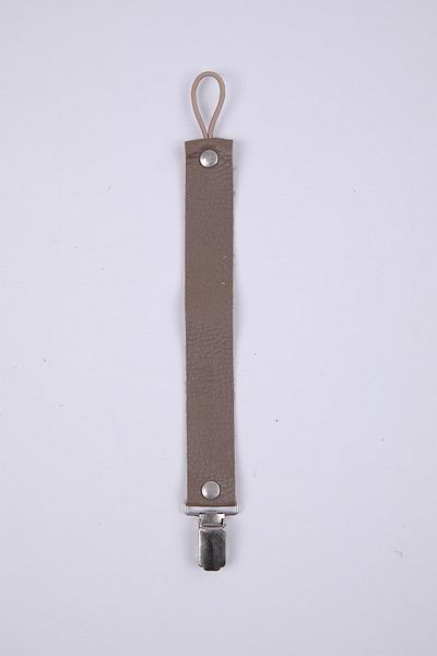 Babyhola Pacifier Strap with Protected Metal Clip 100% Genuine Leather Specially Packaged Gift 1072-1