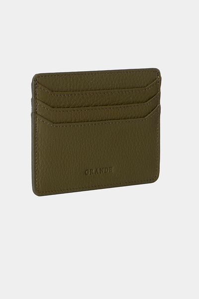 Grande 3633 Genuine Leather Super Thin Women Men Card Holder Green