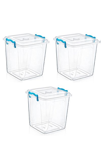 RNL04 3 Pieces 20 Liter Multi Box Deep Transparent Plastic Storage Box - 2304-3