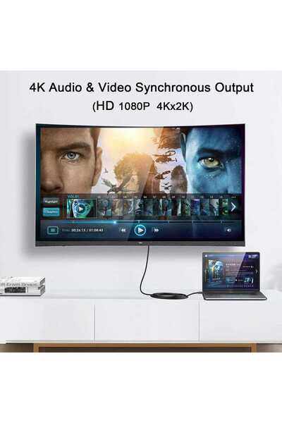 Canpay Laptop Telefon ve TV Televizyon Bağlantıları İçin Mini DisplayPort'tan HDMI'ya 1.8 Metre Kablo