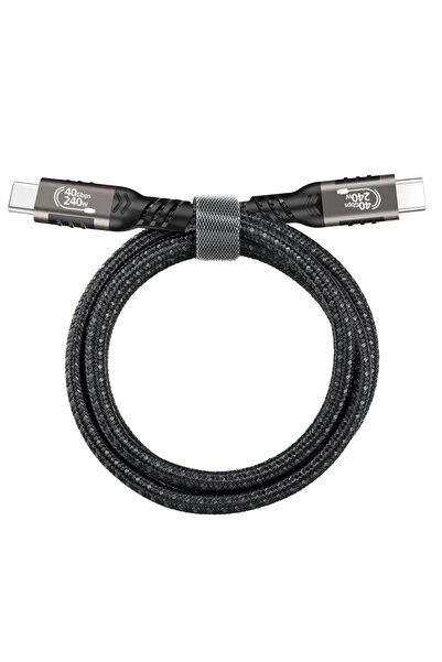 Canpay Ultra Hızlı Şarj ve Veri Aktarımı İki Ucu Type-C Data PD Kablosu (0.2Metre USB4 240W 40Gbps 8K@60Hz)