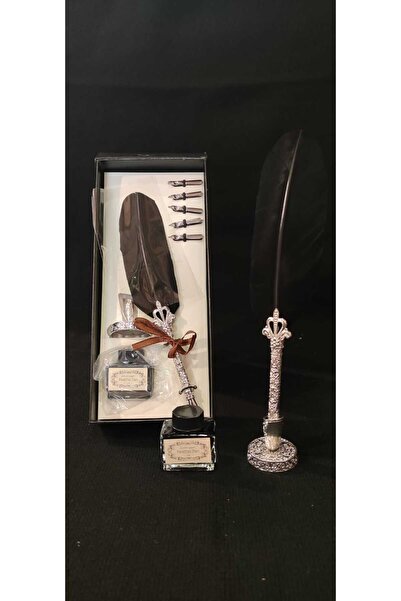 Sümela Vintage Divit Kaligrafi Tüylü Mürekkep Kalem Seti SİYAH