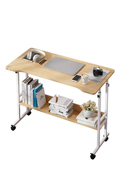 servetavcı Yükseklik Ayarlı Çalışma Masası - Atlantik Çam (Frenli Tekerli) 100x50