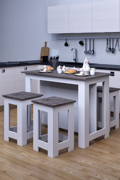 moka park avm Anka Ada Iki Kapaklı Şık Fonksiyonel Mutfak Adası Mutfak Masası...