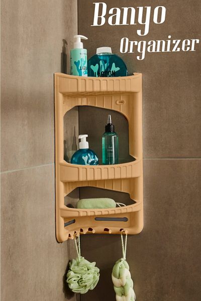 Şahane Pazar Bathroom Corner Hanging Layered Luxury Shampoo Holder Fma04861