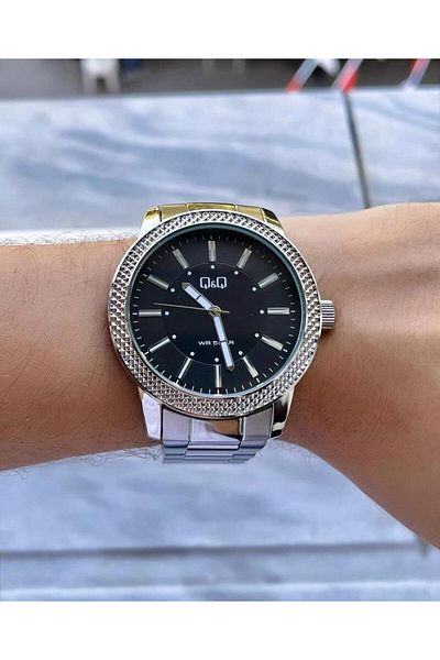 Q&Q Men's Metal Cord Wristwatch