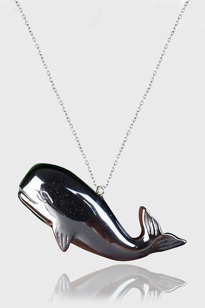 Tesbih Atölyesi Certified AAA+ Dolphin Model Natural Stone Hematite Stone Necklace