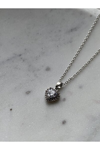 Gilai İstanbul Asil Kalp Kesim Pandora Model Gümüş Altın Kaplama Kararmaz Zirkon Taşlı Kolye