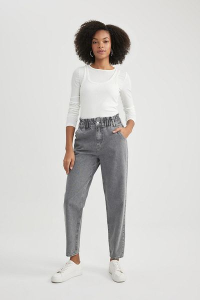 DeFacto Paperbag High Waist Knöchellange Jeans Waschbare Hose B5464ax23cw