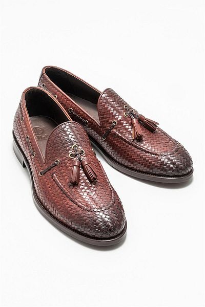 Elle Shoes Brown Leather Men's Loafer
