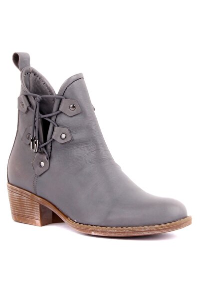 SailLakers - Γκρι δερμάτινες γυναικείες καλοκαιρινές μπότες