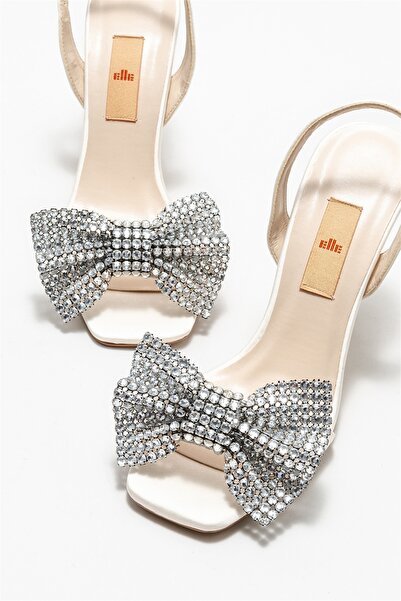 Elle Shoes Ecru Women's Heeled Sandals