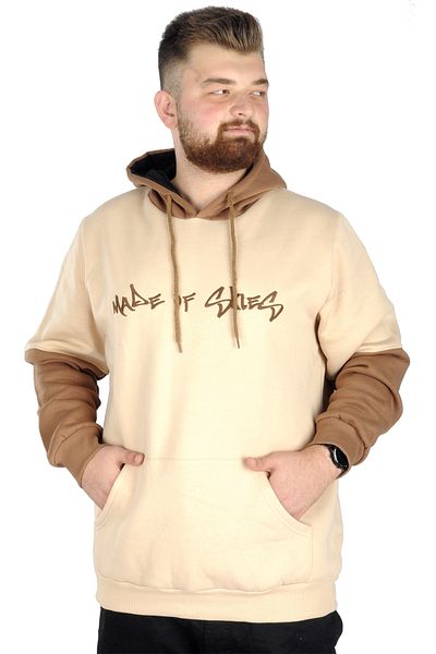 ModeXL Mode Xl Ανδρικό κουκούλα με κουκούλα καγκουρό από το Skies 22542 Beige