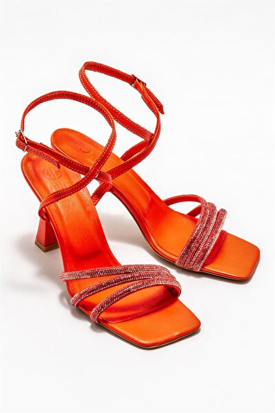 Elle Shoes Kırmızı Kadın Topuklu Sandalet