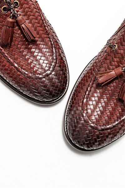 Elle Shoes Кафяви кожени мъжки мокасини