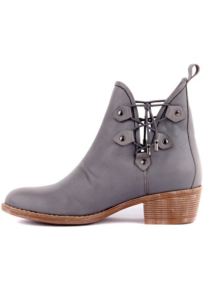 SailLakers - Γκρι δερμάτινες γυναικείες καλοκαιρινές μπότες