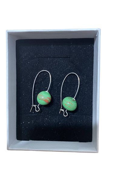BAE ATOLYE Green Ball Glass Murano Earrings