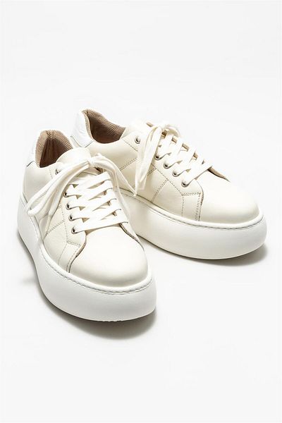 Elle Shoes حذاء رياضي نسائي جلد بيج