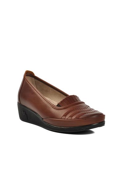 AYAKMOD 176 Tan Genuine Leather Women's Casual Shoes