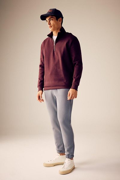 DeFacto Bequemes Sweatshirt mit Reißverschluss und Stehkragen, bequem, normale Passform, X7405az23au
