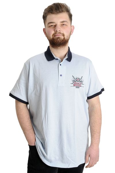 ModeXL Ανδρικό T-shirt Mode Xl Large Size Polo Design Mx 22346 Μπλε
