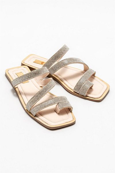 Elle Shoes Beige Women's Flip Flops