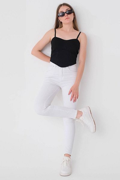 Addax Skinny-Jeans mit hoher Taille Pn5500-pnd