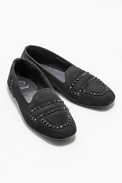 Elle Shoes Black Leather Women's Loafer