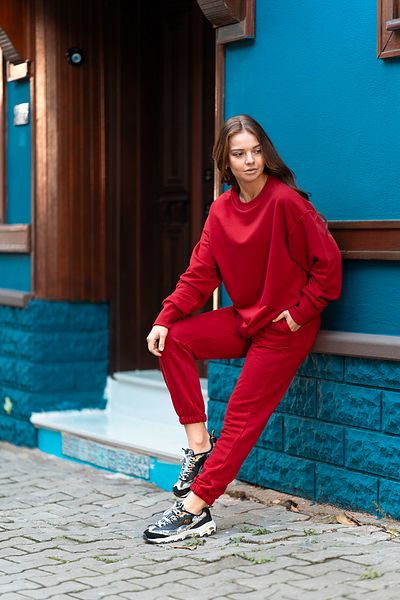 VerdeBlanco Women's Oversize 3 Thread Tracksuit Set