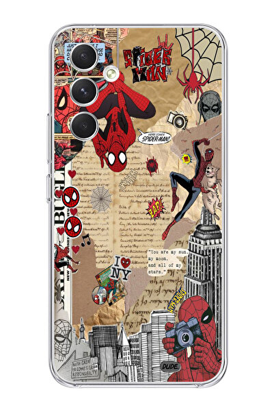 Magic Ring حافظة هاتف شفافة متوافقة مع هاتف سامسونج جالاكسي A54 بنمط سبايدرما...