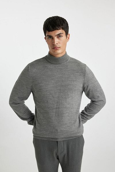 DeFacto Slim Fit Slim Fit Half Turtleneck Basic Plain Knitwear Sweater R1127Az23Wn