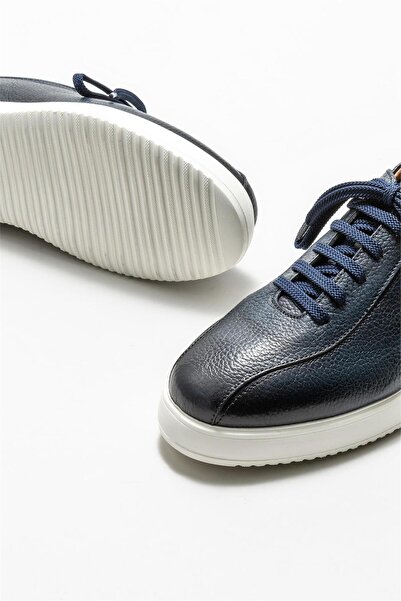 Elle Shoes Lacivert Deri Erkek Günlük Ayakkabı