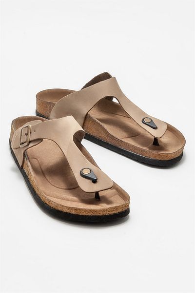 Elle Shoes Mink Leather Men's Slippers