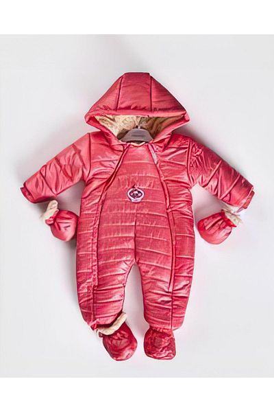 MİNİKO KİDS BABY GIRL FIGURED FUR INSIDE DOUBLE ZIPPER WITH BOOTIES GLOVES ASTRONAUT COAT JUMPSUIT