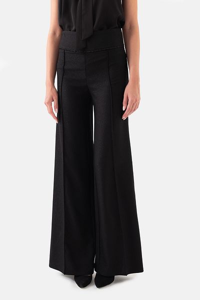 Just Like You Wide Leg and Ribbed Black Trousers